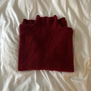 Abercrombie & Fitch Oversized Turtleneck Sweater - Dark Red